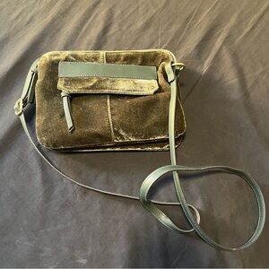 Green Velvet Crossbody Bag